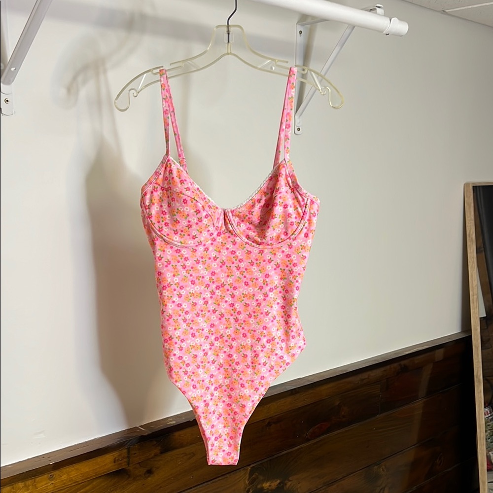 Kulani Kinis Pink and Orange One Piece Swimsuit